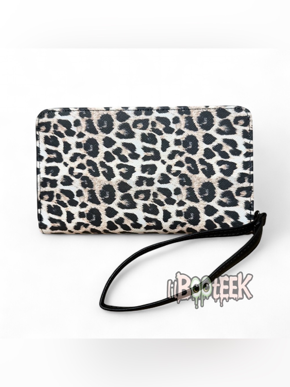 Ed Hardy Leopard Print 3 Heart Logo Wallet Wristlet w Outer Pocket NEW Viral Y2K - Picture 4 of 5